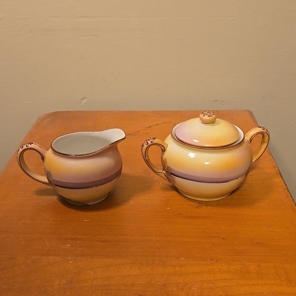 Noritake Japan Handpainted Creamer and Sugar Bowl - Picture 7 of 9